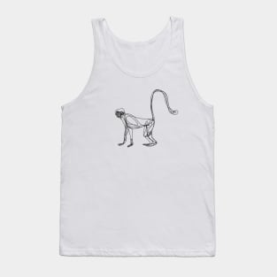 Langur monkey continuous line Tank Top